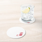 おもしろい!レッドリップスティックプリントナプキンス ラウンドペーパーコースター (インサイチュ)