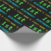 おもしろい·ヴィンテージ/レトロ·ビデオ·ゲームの1歳目の誕生日 ラッピングペーパー (角)