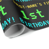 おもしろい·ヴィンテージ/レトロ·ビデオ·ゲームの1歳目の誕生日 ラッピングペーパー (ロールコーナー)