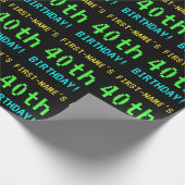 おもしろい·ヴィンテージ/レトロ·ビデオ·ゲームの40歳の誕生日 ラッピングペーパー (角)