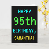 おもしろい·ヴィンテージ/レトロ·ビデオ·ゲームルック95誕生日 カード (黄色い花)