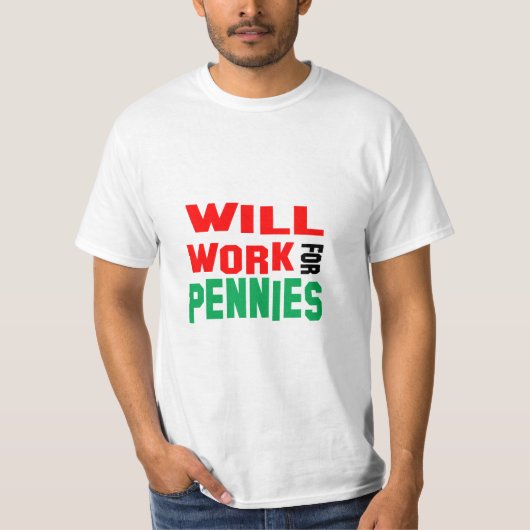 おもしろい!一文で働く Tシャツ (正面)
