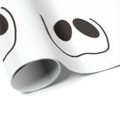 おもしろい、不気味、ハロウィーンの幽霊顔 ラッピングペーパー (ロールコーナー)