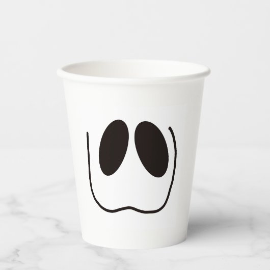 おもしろい、不気味、ハロウィーンの幽霊顔 紙コップ (正面)