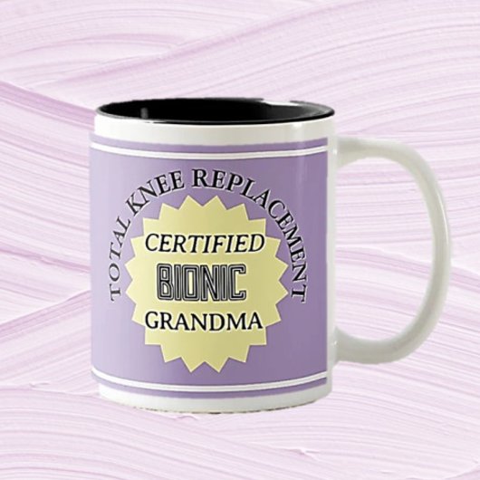 おもしろい!両耳性膝置換用マグカップ ツートーンマグカップ