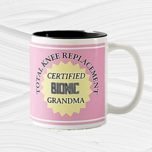 おもしろい!両耳性膝置換用マグカップ ツートーンマグカップ