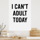 おもしろい：今日は大人にならない ポスター (キッチン)