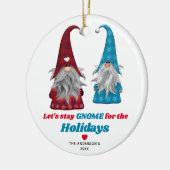 おもしろい「休暇のための格言に滞在しよう」クリスマス セラミックオーナメント (左)