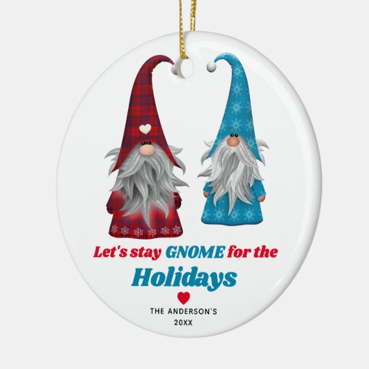 おもしろい「休暇のための格言に滞在しよう」クリスマス セラミックオーナメント (左)