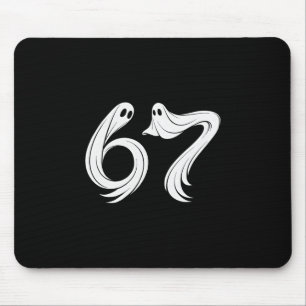 おもしろい 六 七 6 7 ミーム 67 デザイン ゴースト ハロウィン マウスパッド