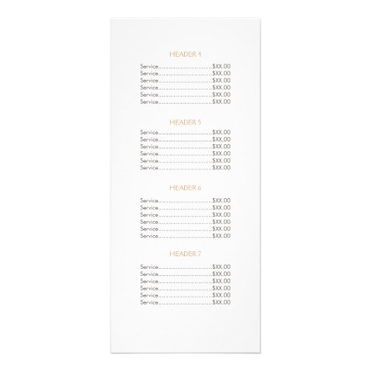 おもしろい《写真》ぼけ味とバラ金ゴールドサロンの価格表メニュー2 ラックカード (裏面)