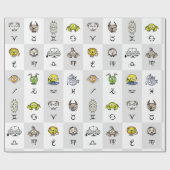 おもしろい〔占星術の〕十二宮図シンボルや象徴 ラッピングペーパー (フラット)