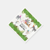 おもしろい&可愛いジャングルの動物アットパーティーワイルドワン スタンダードカクテルナプキン (角)