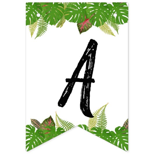 おもしろい&可愛いジャングルの動物アットパーティーワイルドワン バンティングフラッグ (第3の旗)