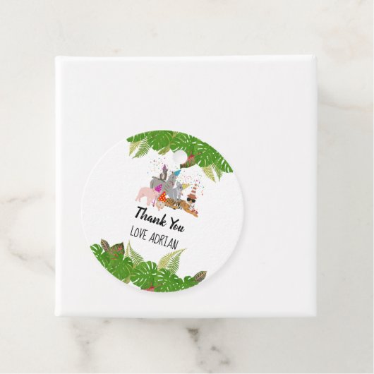 おもしろい&可愛いジャングルの動物アットパーティーワイルドワン フェイバータグ (インサイチュ)