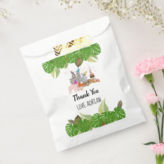 おもしろい&可愛いジャングルの動物アットパーティーワイルドワン フェイバーバッグ (封をした状態)