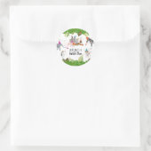 おもしろい&可愛いジャングルの動物アットパーティーワイルドワン ラウンドシール (バッグ)