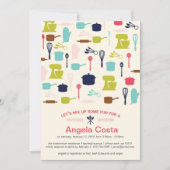 おもしろい-台所ブライダルシャワー--を混合しよう 招待状 (正面)