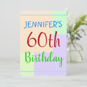 おもしろい、基本的な「60番目の誕生日」誕生日招待状 招待状 (スタンド正面)