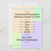 おもしろい、基本的な「60番目の誕生日」誕生日招待状 招待状 (裏面)