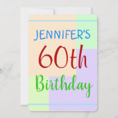 おもしろい、基本的な「60番目の誕生日」誕生日招待状 招待状 (正面)