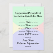 おもしろい、基本的な「96番目の誕生日」誕生日招待状 招待状 (裏面)