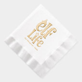 おもしろい「小妖精や小人ライフ」クリスマスホリデーパーティー 箔ナプキン (右)