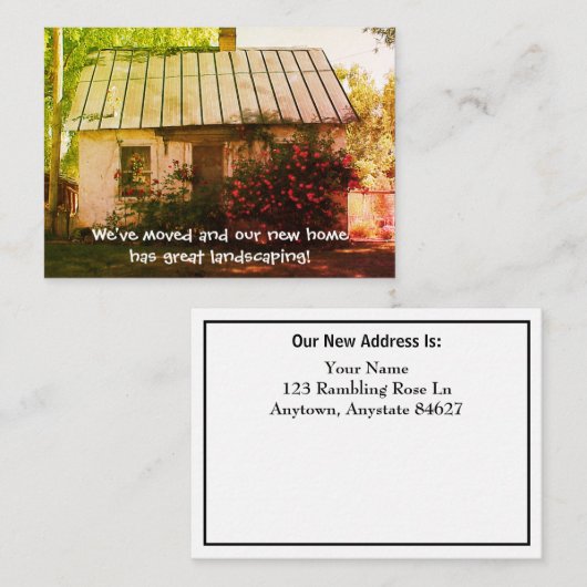 おもしろい--引っ越しましたから造園素晴らしへ ノートカード (正面/裏面)