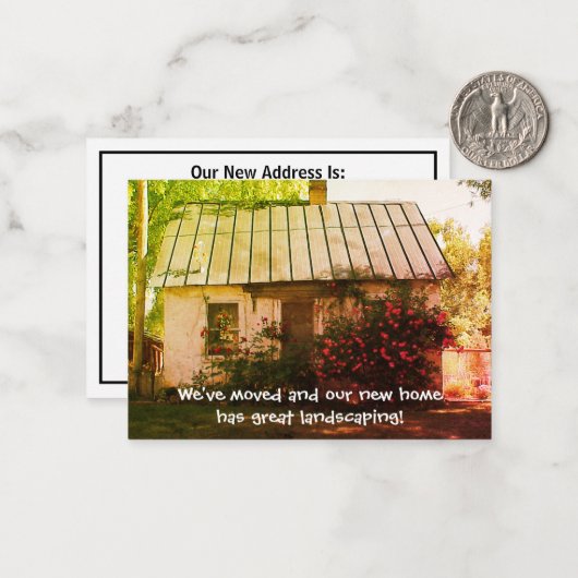 おもしろい--引っ越しましたから造園素晴らしへ ノートカード (正面/裏面インサイチュ)