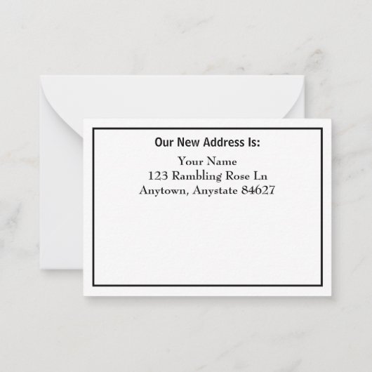 おもしろい--引っ越しましたから造園素晴らしへ ノートカード (裏面)