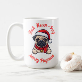 おもしろい+怒った顔の+パグ+メリークリスマス+プレゼント+犬好き コーヒーマグカップ