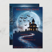 おもしろい、怖いハロウィーン招待状 招待状 (正面/裏面)