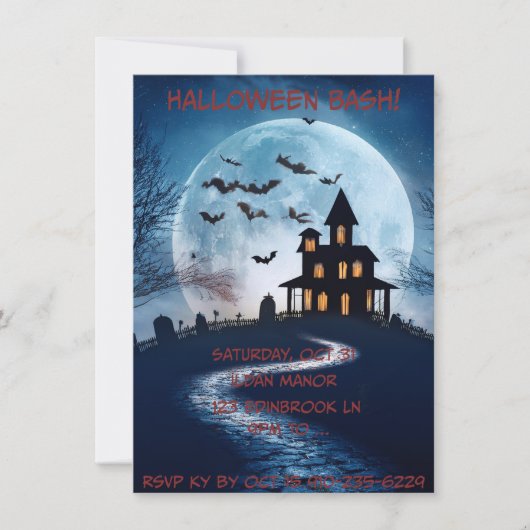 おもしろい、怖いハロウィーン招待状 招待状 (正面)