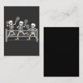 おもしろい！ 怖い 三つのスケルトンがピックルボールをプレーするギフト ノートカード (正面/裏面)