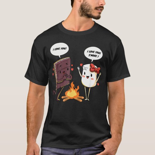 おもしろい 愛してる スモア マシュマロ サマーキャンプ Tシャツ (正面)
