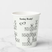 おもしろい「日曜日の準備！」 クロスワードブラック眼鏡フレーム 紙コップ (裏面)