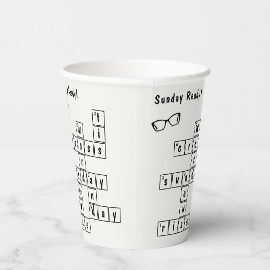 おもしろい「日曜日の準備!」 クロスワードブラック眼鏡フレーム 紙コップ (右)