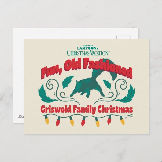 おもしろい、旧老ファッションドグリスウォルド家族クリスマス シーズンポストカード (正面/裏面)