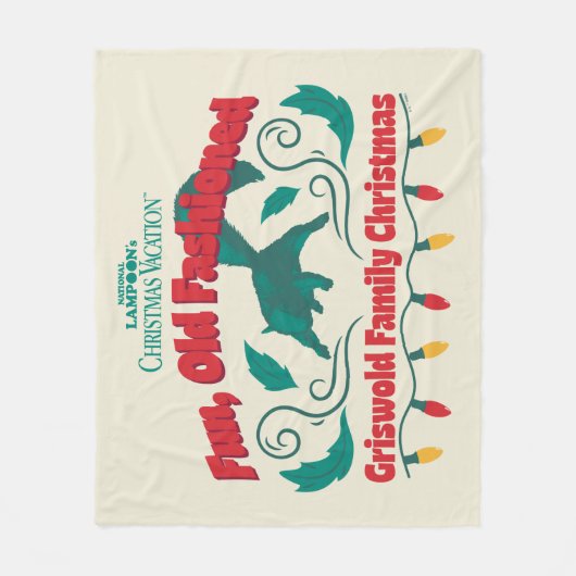 おもしろい、旧老ファッションドグリスウォルド家族クリスマス フリースブランケット (正面)