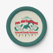 おもしろい、旧老ファッションドグリスウォルド家族クリスマス ペーパープレート (正面)