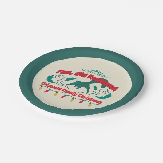 おもしろい、旧老ファッションドグリスウォルド家族クリスマス ペーパープレート (アングル)