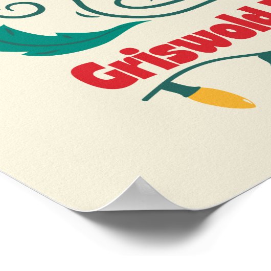 おもしろい、旧老ファッションドグリスウォルド家族クリスマス ポスター (角)