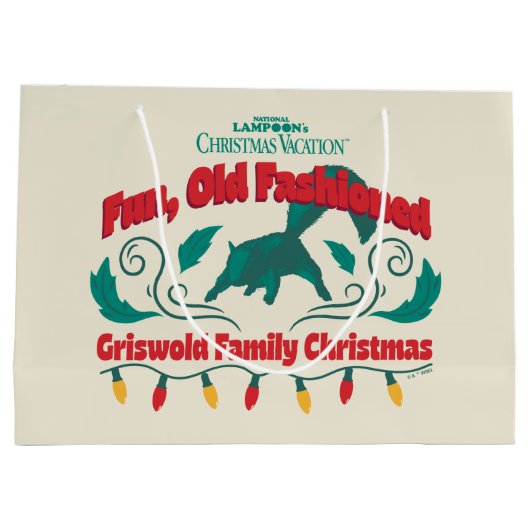 おもしろい、旧老ファッションドグリスウォルド家族クリスマス ラージペーパーバッグ (裏面)