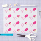 おもしろい、明るいピンクのカップケーキ年齢の誕生日 薄葉紙 (クラフト)