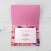 おもしろい、明るいピンクのカップケーキ-結婚式のサンキューカード サンキューカード (内部)