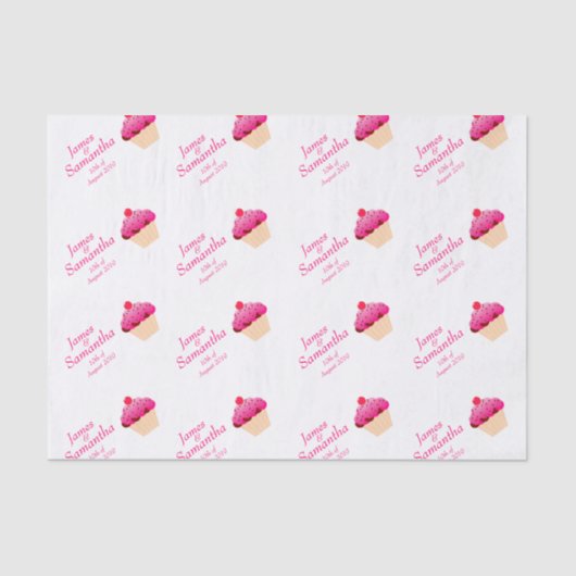 おもしろい、明るいピンクのカップケーキ –  薄葉紙 (正面)