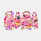 おもしろい、明るいピンクのカップケ結婚ーキ –  フェイバーボックス (折り畳みなし)