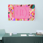 おもしろい、明るいピンクのカップケ結婚ーキ –  横断幕 (トレードショー)