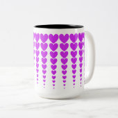 おもしろい、明るい紫エレガント色のハート貝 ツートーンマグカップ (正面右)