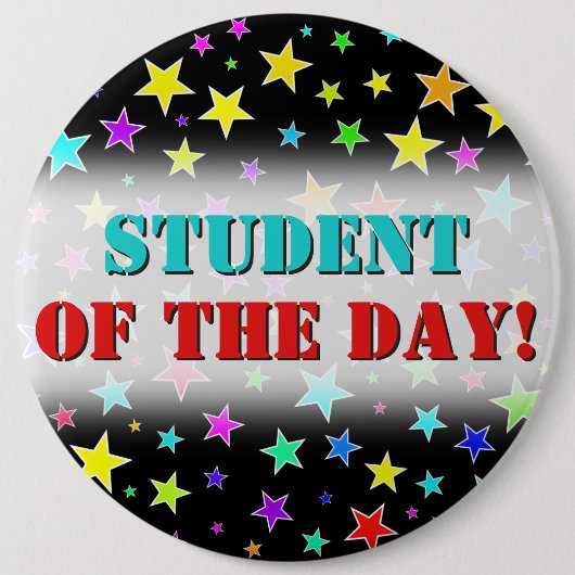 おもしろい、星カラフルパターンのボタン 缶バッジ (正面)